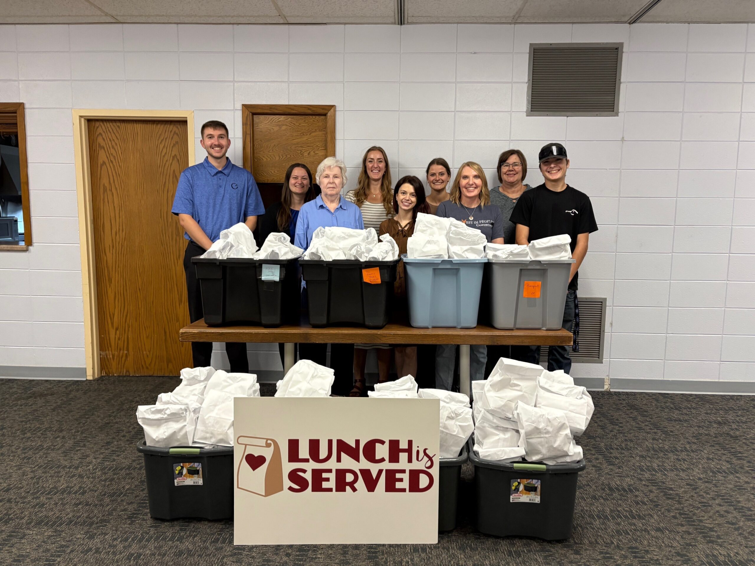 Team Cornerstone volunteered to help pack 190 lunches for Lunch is Served in Sioux Falls.